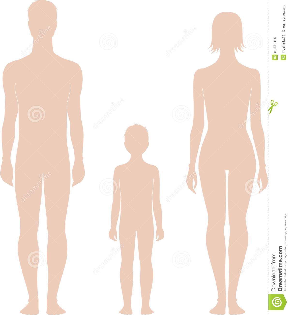 1199x1300 Human Figures Vector Illustration Man Woman Child Silhouettes