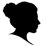 160x160 Silhouette Of A Head In Profile. Man And Woman. Yin And Yang