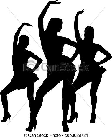 380x470 Silhouette Women Dance. Silhouette Dancers Vector Clip Art