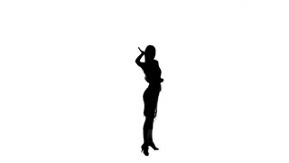 320x180 Solo Woman Dancing Elements Of Ballroom Dancing. Silhouette, Slow