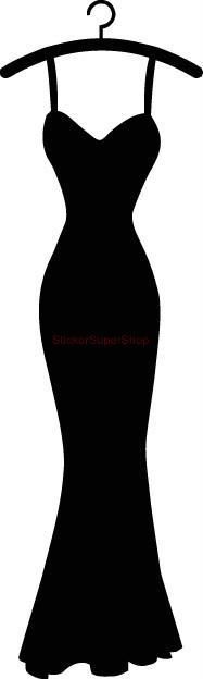 187x624 Dress Silhouette Decal Removable Wall Sticker Home Decor Art Women