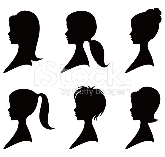 556x528 Female Profiles With Different Hairstyles. Vector Art And Royalty