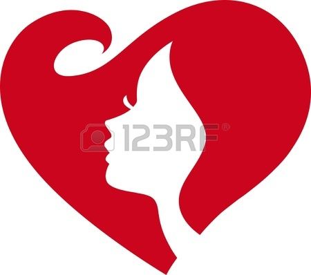 450x398 Love Heart Shape Woman Face Silhouette Stock Vector Siluety