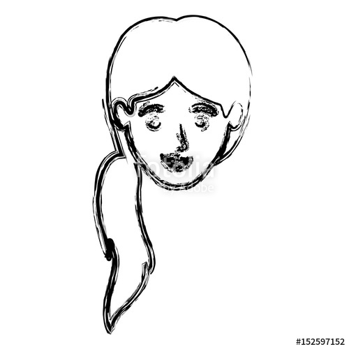 500x500 Monochrome Blurred Silhouette Of Smiling Woman Face With Ponytail