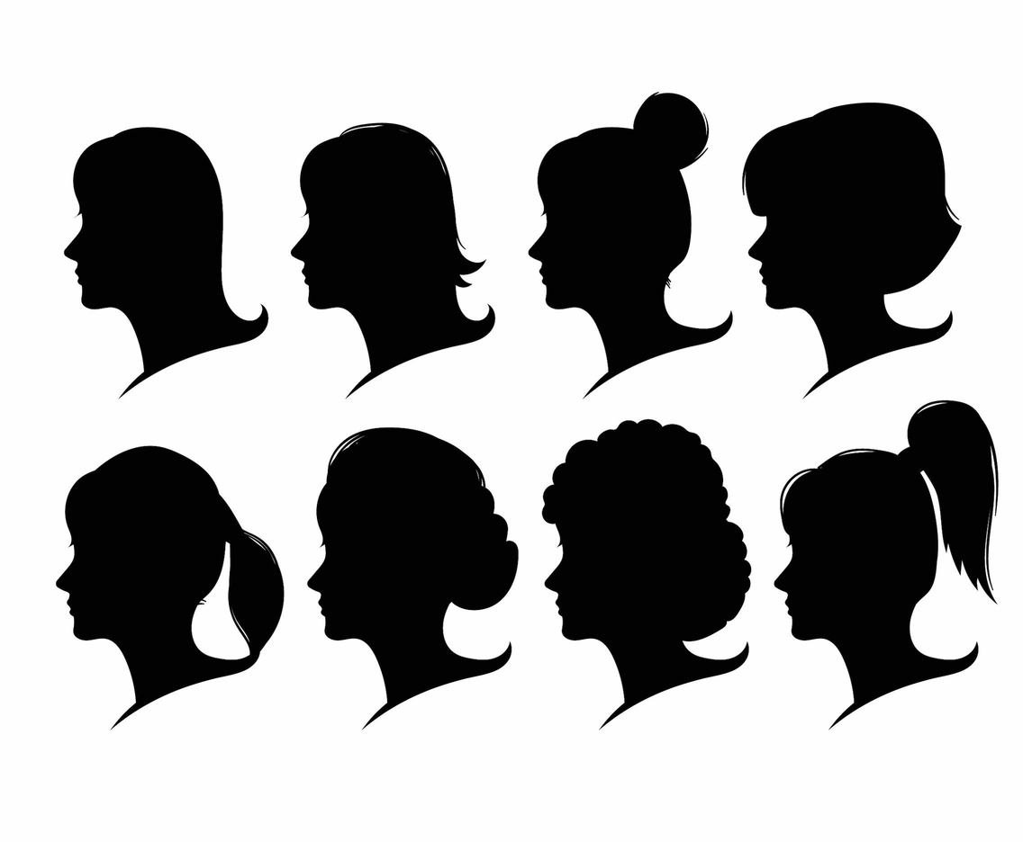 1136x936 Woman Face Silhouette Set Vector Art Amp Graphics