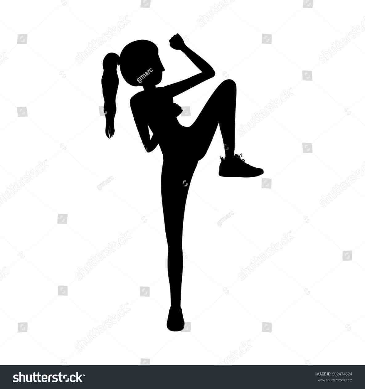 1185x1264 Free Rhdepositphotoscom Woman Female Kickboxing Silhouette Self