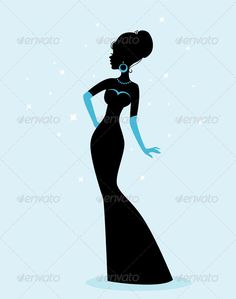 236x299 Silhouette Of A Girl In A Flying Apart Dress Silhouettes