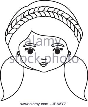 300x363 Monochrome Silhouette Of Caricature Closeup Front View Face Woman