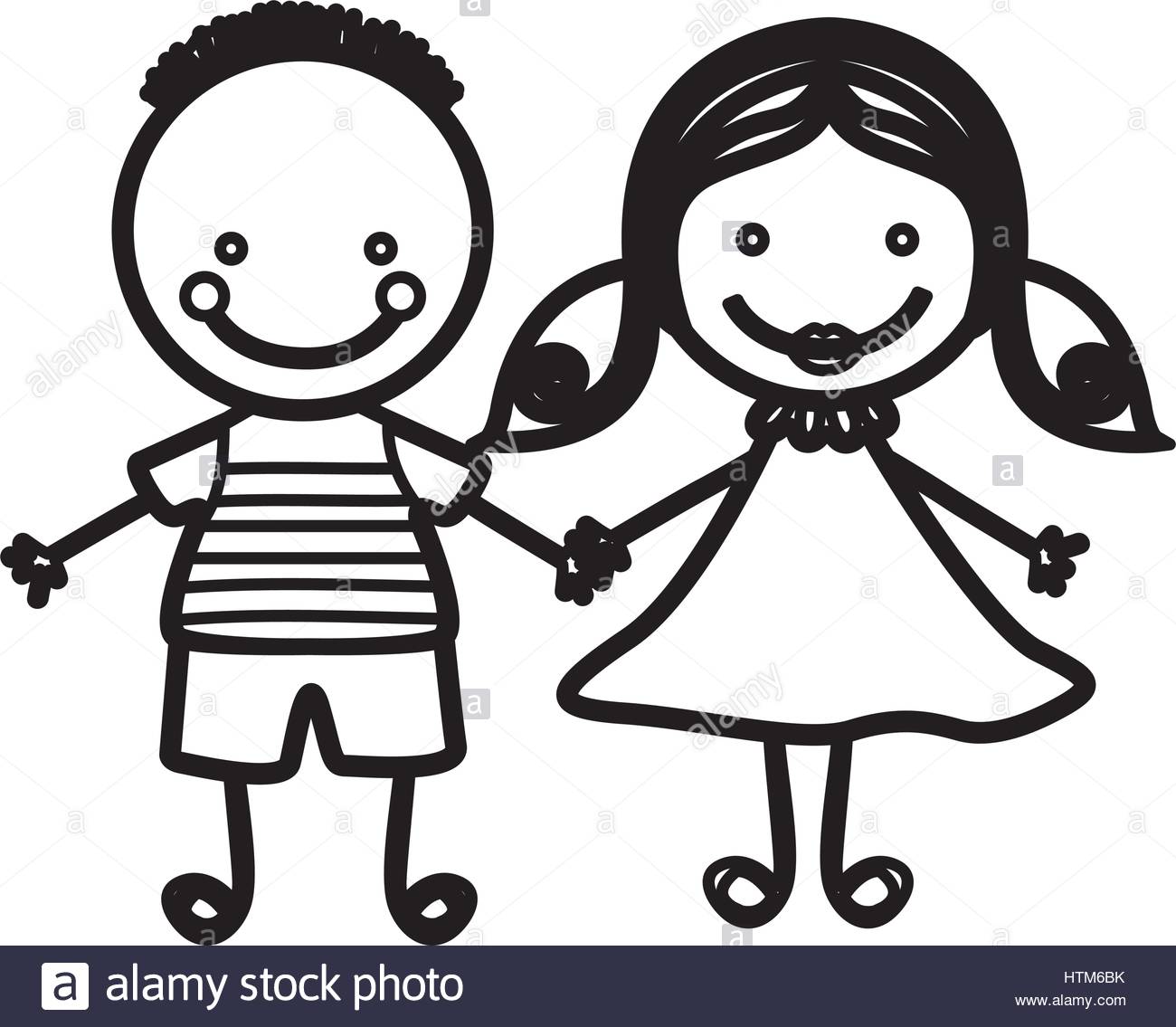 1300x1135 Sketch Silhouette Couple Boy With Hairstyle And Girl With Hair