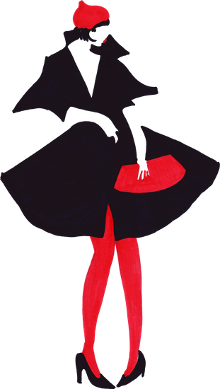 311x550 Hand Drawing A Silhouette Of Women's Fashion Sketching