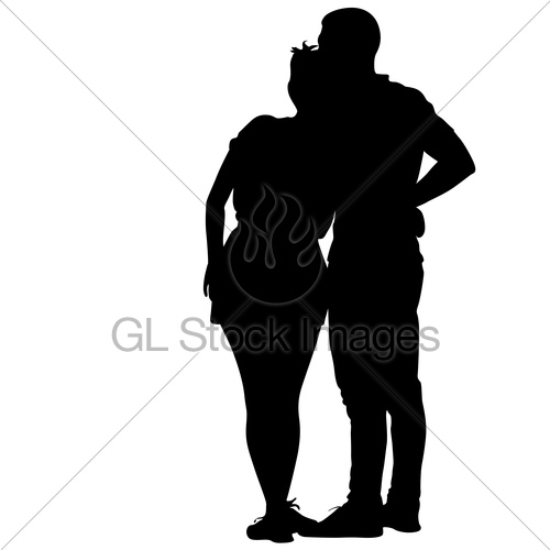 500x500 Silhouette Man And Woman Walking Hand In Hand Gl Stock Images