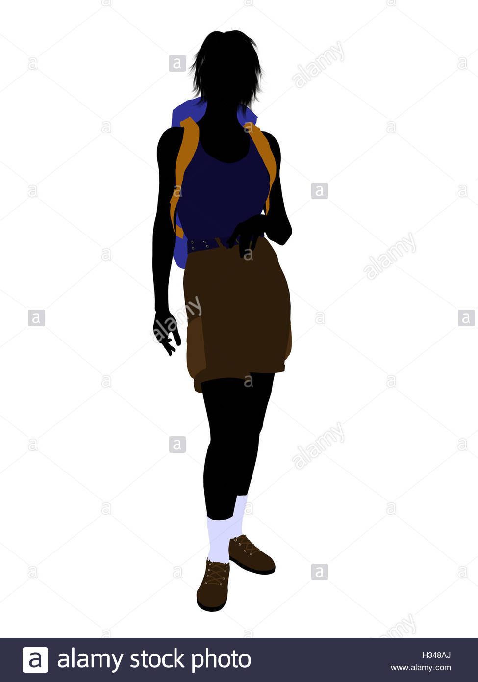 975x1390 Girl Hiker Silhouette Stock Photo, Royalty Free Image 122410922