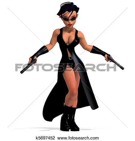 450x470 Gun Clipart Woman Shadow