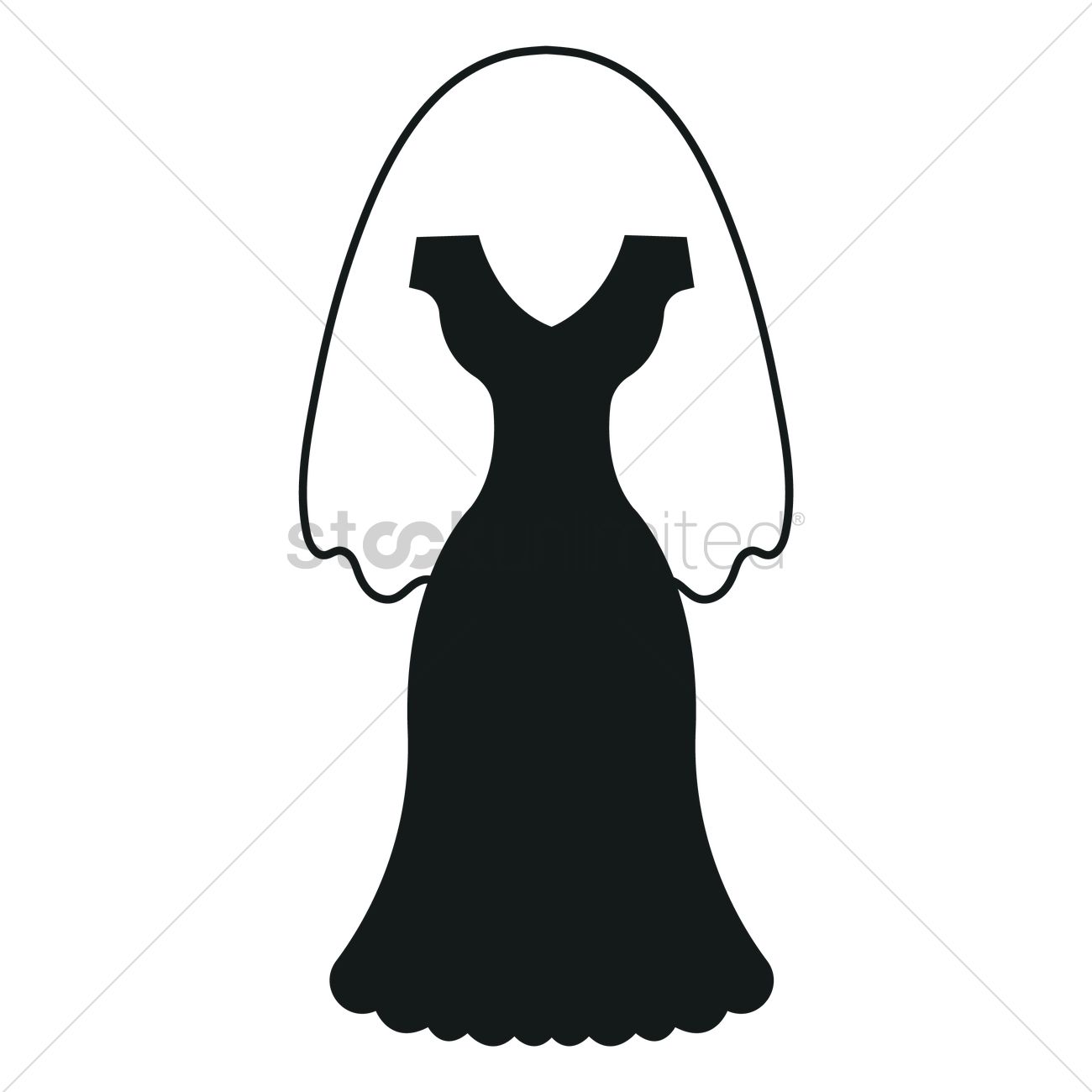 1300x1300 Wedding Dress Silhouette Vector Image