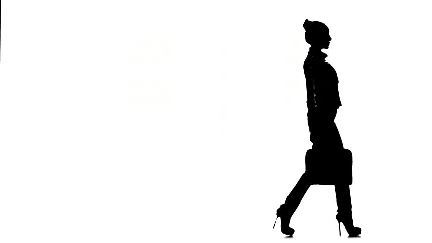852x480 Silhouette Of Business People Man Meets A Businesswoman, Girl