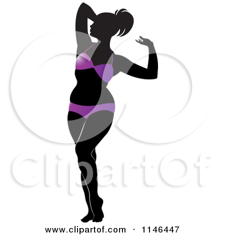 450x470 Curvy Woman Silhouette Clipart