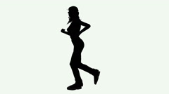 240x134 Profile Of A Woman Jogging Silhouette On A White Background