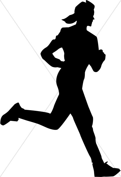 418x612 Woman In Silhouette Running Inspirational Clipart
