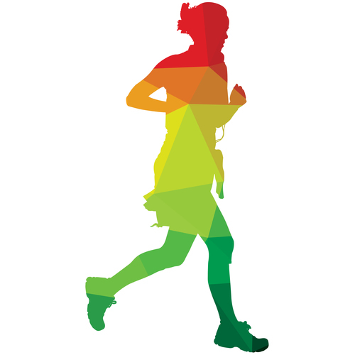 500x500 Woman Jogging Colored Silhouette Public Domain Photos