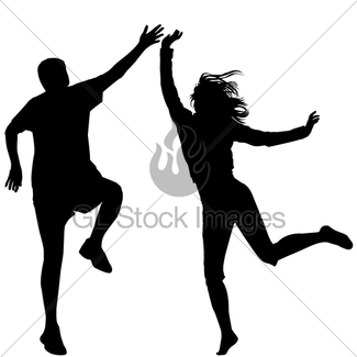 325x325 Silhouette Of Woman Jumping Outdoor Gl Stock Images