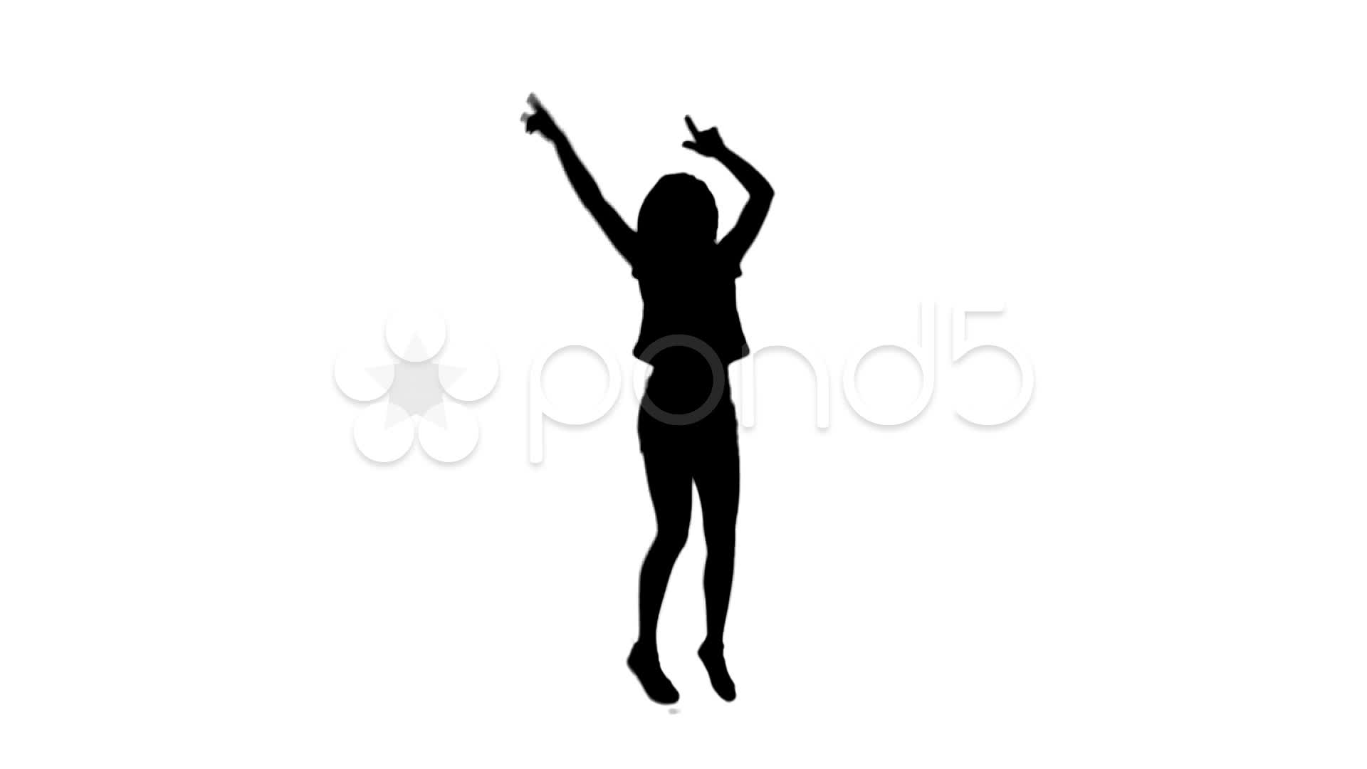 1920x1080 Silhouette Woman Jumping With Her Arms Raised ~ Hi Res