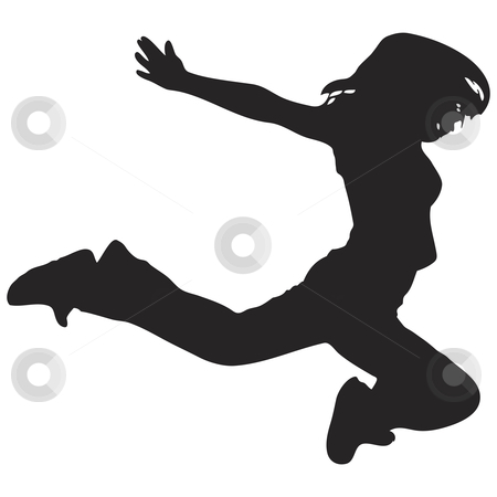 450x450 Woman Jumping Silhouette Stock Vector