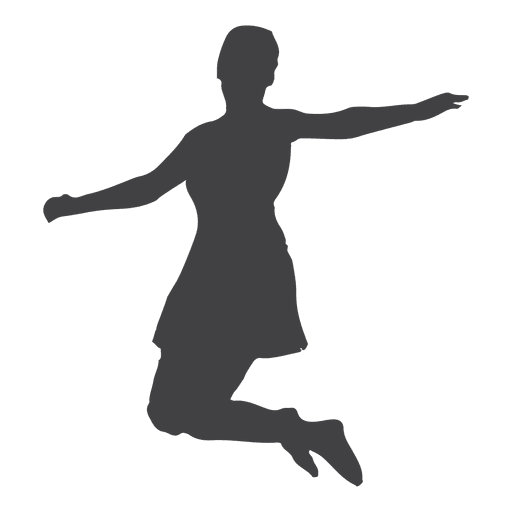 512x512 Woman Jumping Silhouette