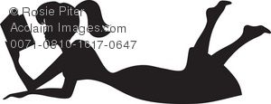 300x115 Royalty Free Clipart Illustration Of A Woman Laying Down While