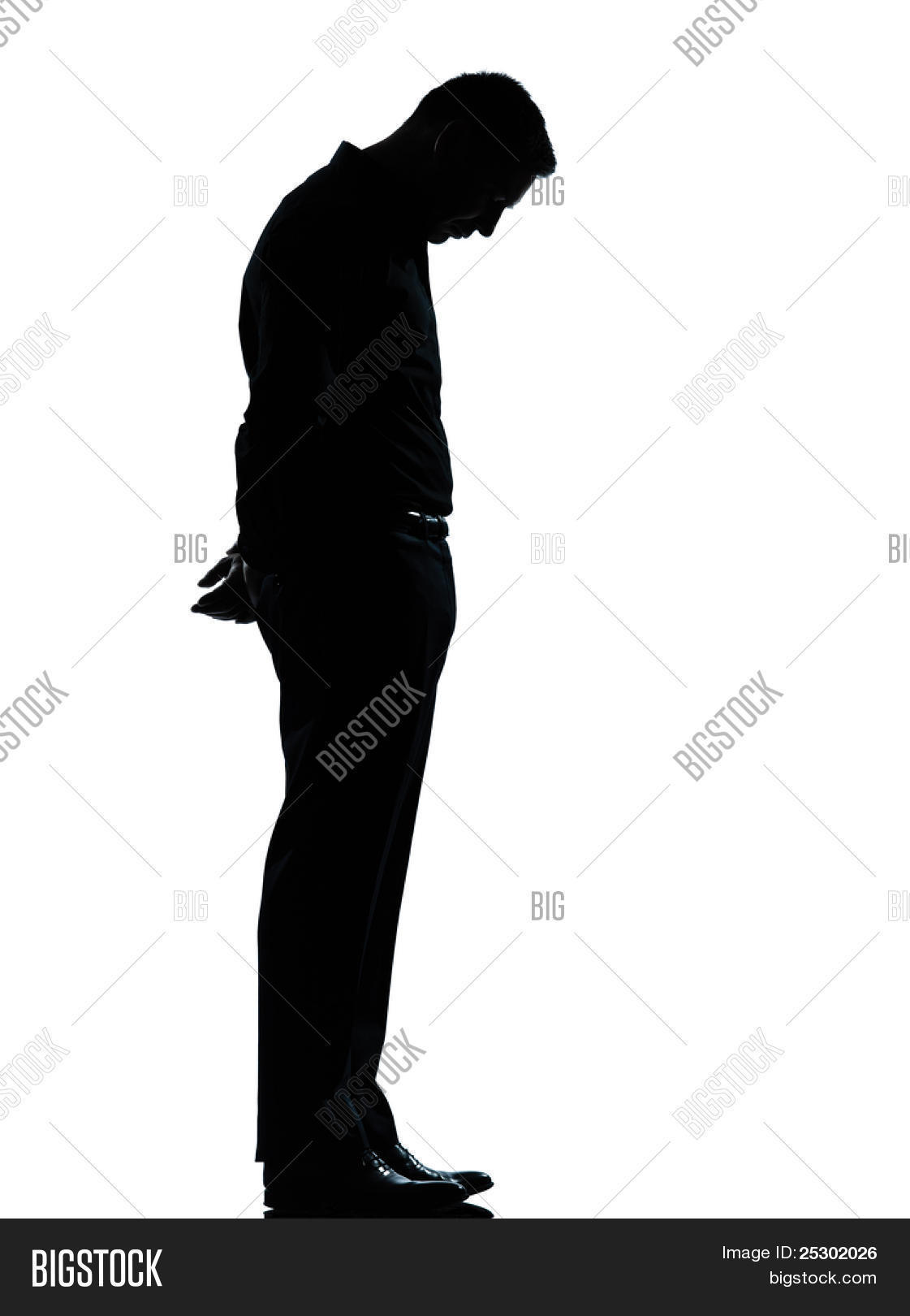 1121x1620 One Caucasian Business Man Sad Lonely Silhouette Image