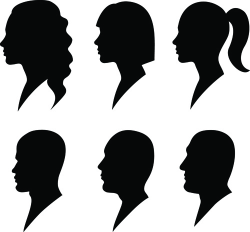 500x464 Creative Man And Woman Silhouettes Vector Set Free Vector