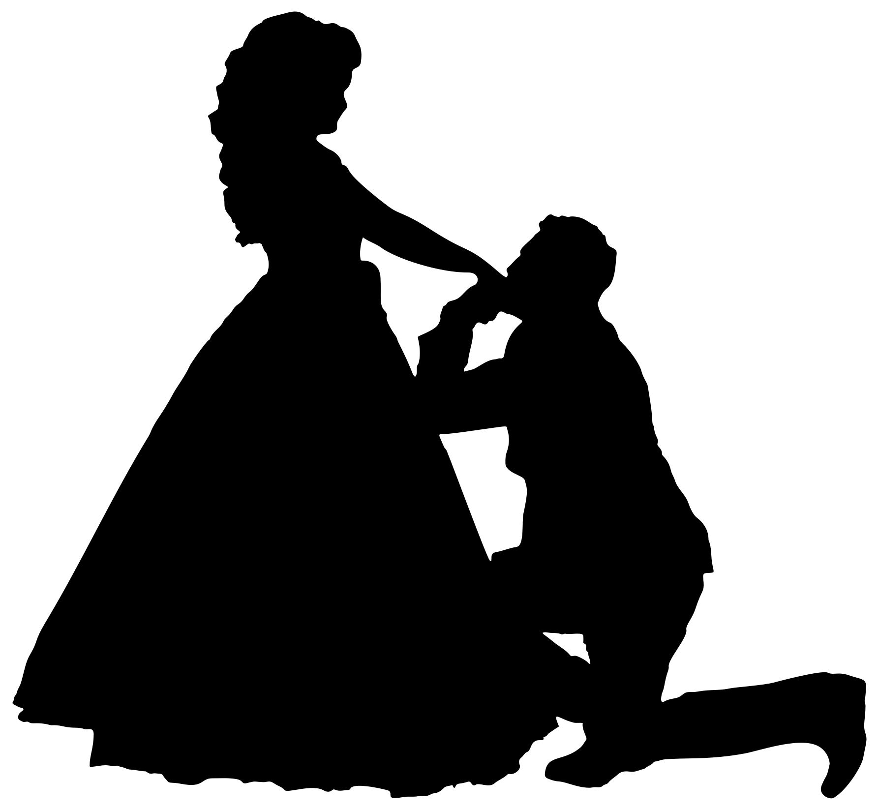 1787x1647 Man On One Knee Proposing Silhouette Clipart