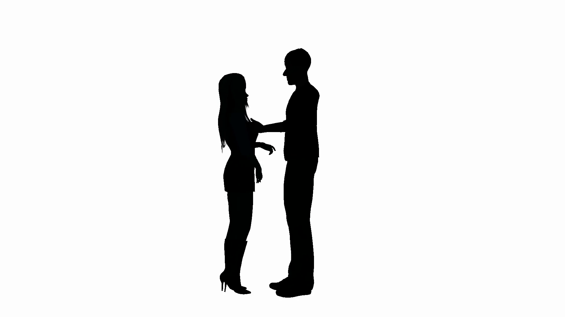 1920x1080 Man And Woman Having A Conversation In Silhouette Motion