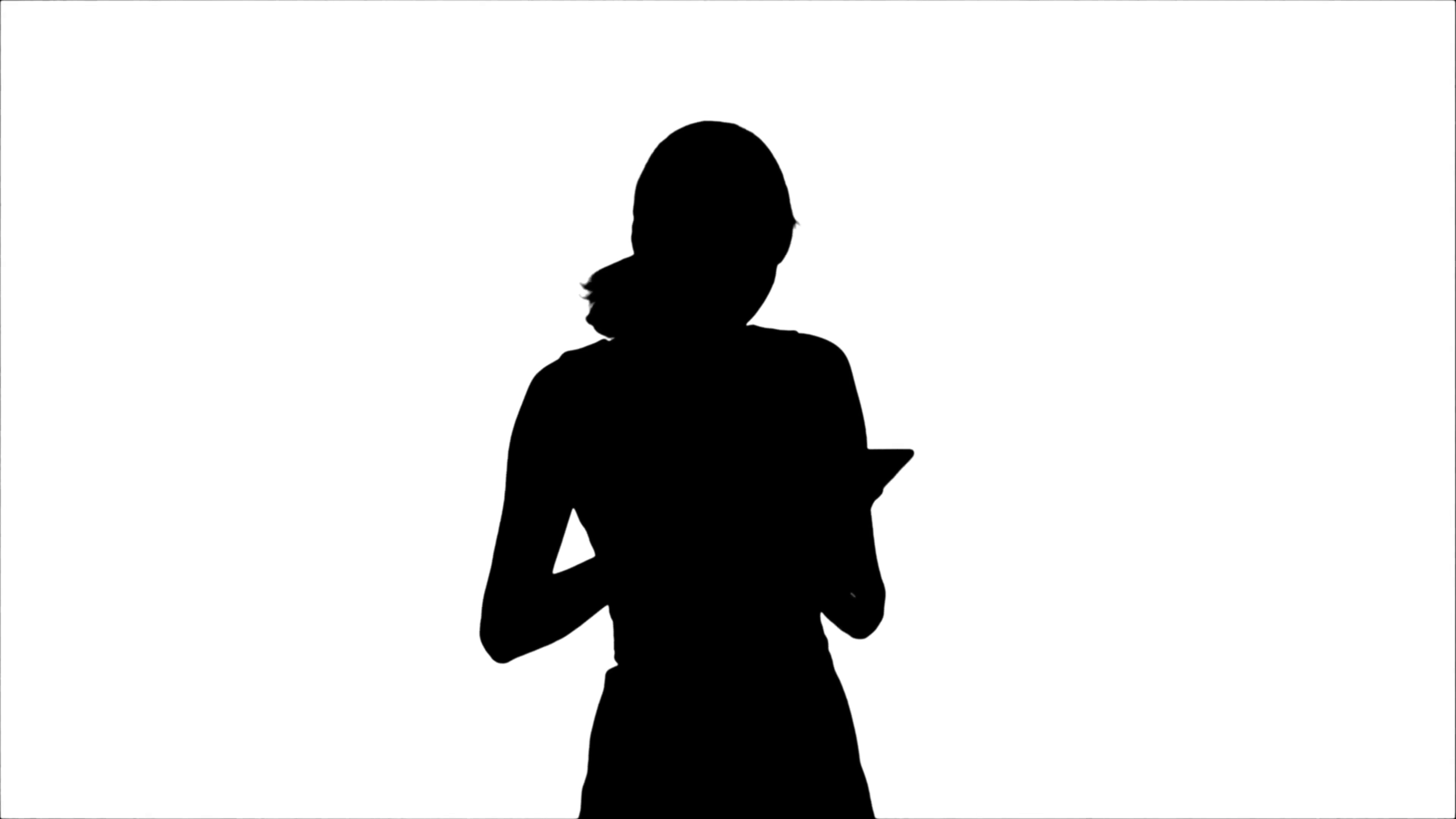 3840x2160 Silhouette Portrait Of A Professional Business Woman With Tablet
