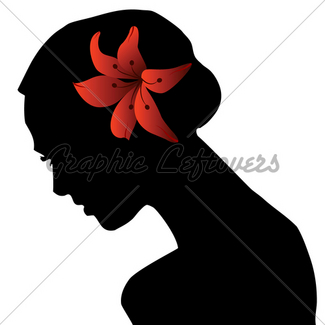 325x325 Beautiful Woman Portrait Silhouette With Flower Gl Stock Images