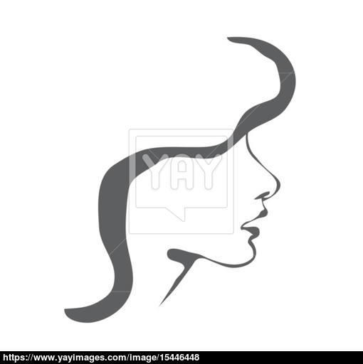 510x512 Woman Portrait Silhouette Profile Vector