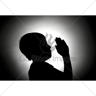 325x325 Silhouette Of Girl Praying Gl Stock Images