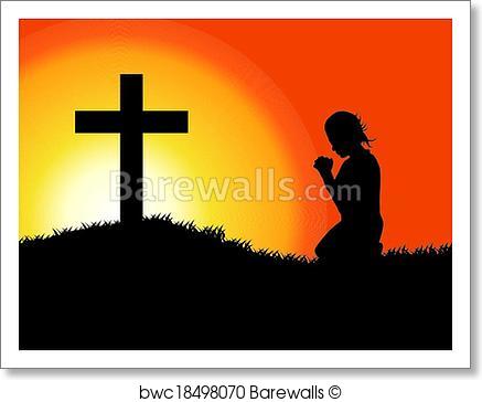 437x364 Art Print Of Prayer Silhouette Barewalls Posters Amp Prints