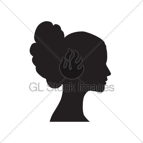 500x500 Pretty Girl Profile. Woman Face Silhouette. Portrait Brid Gl