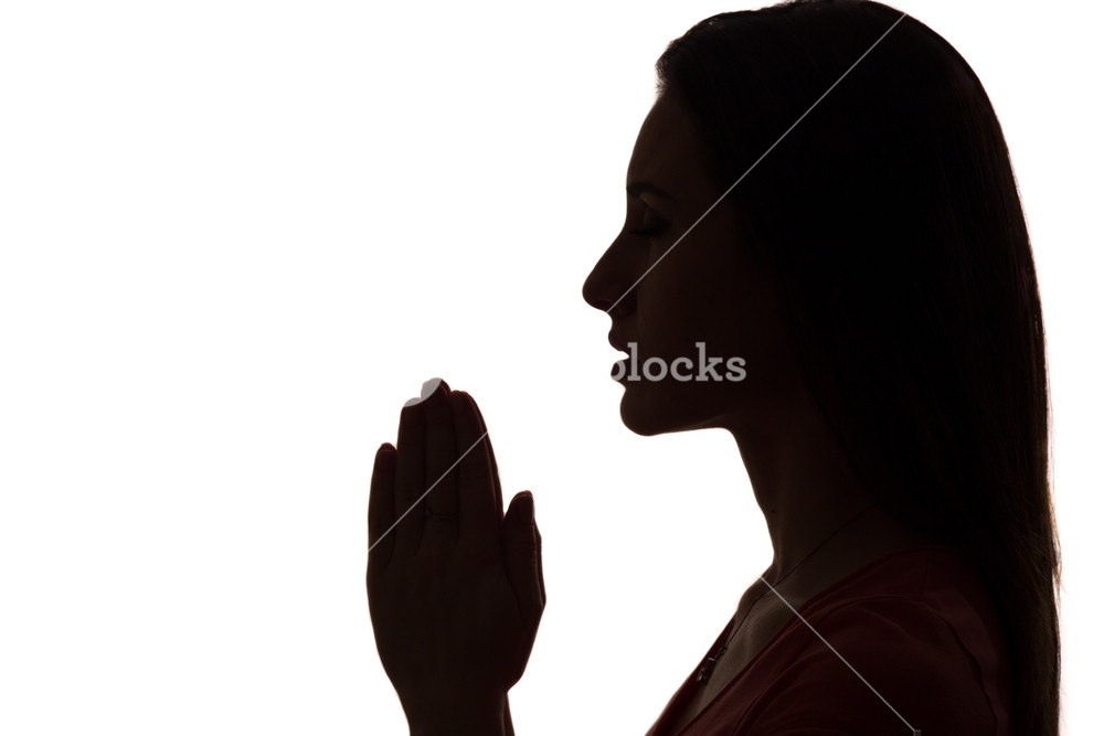 1000x667 Closeup Profile Of A Woman Praying In Silhouette Isolated Royalty