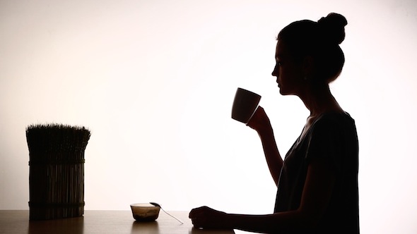 590x332 Silhouette Of Woman Drinking Tea By Snarkonmars Videohive