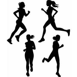 300x300 Running Woman Set Silhouette Design, Silhouettes And Cricut