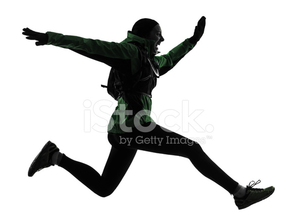 588x440 Woman Runner Running Trekking Silhouette Stock Photos