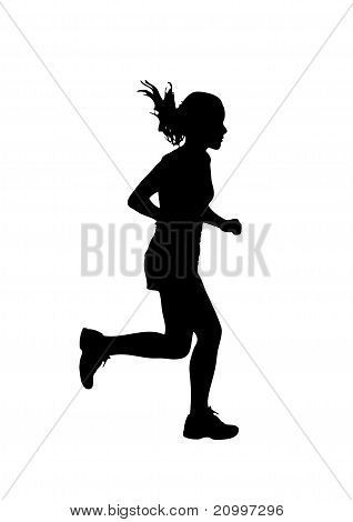 318x470 Female Track Runner Clip Art Runner Silhouette Stock Vector
