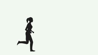 320x180 Boy Running Silhouette On A White Background Motion Background