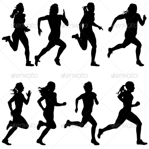 590x590 Set Of Running Silhouettes By Aarrows Graphicriver