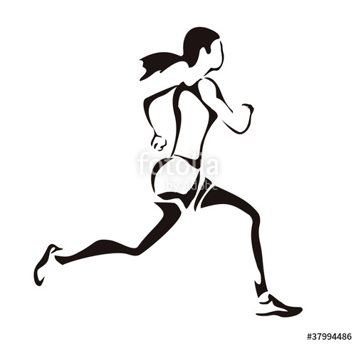 500x482 Woman Running Silhouette Stock Image And Royalty Free Vector
