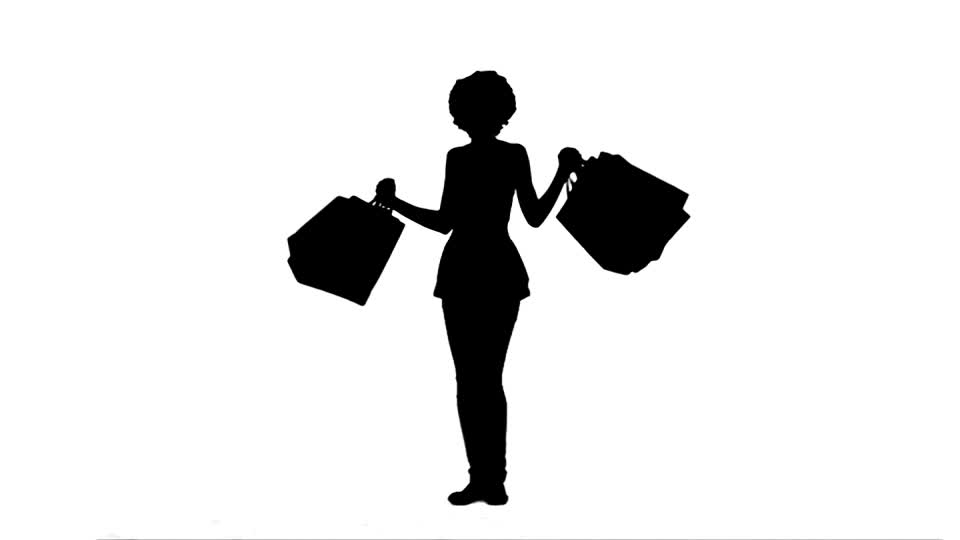 960x540 Woman Silhouette Grocery Bag Hd Stock Video 318 829 233