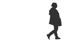 240x135 Side View Of A Pedestrian Woman Walking In Silhouette, Alpha