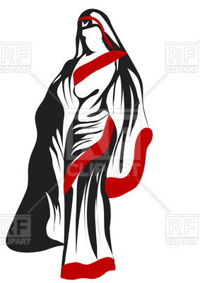 283x400 Silhouette Of Sari Woman Royalty Free Vector Clip Art Image