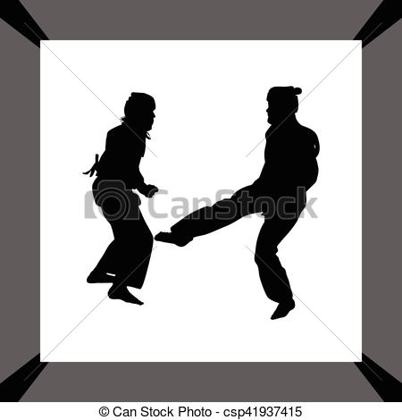 450x470 Taekwondo Woman Silhouette Vector Vector Clip Art
